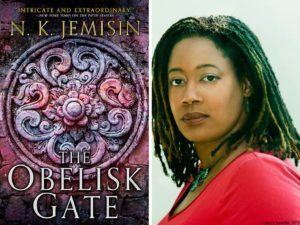Obelisk Gate book cover and picture of N.K. Jemisin
